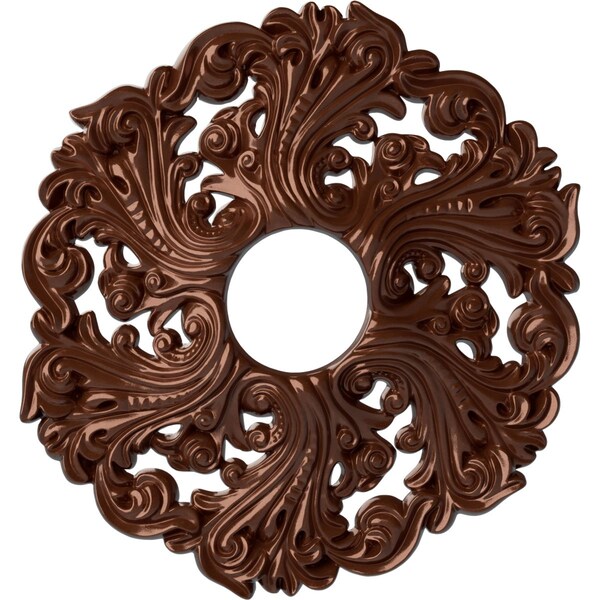 Ekena Millwork Orrington Ceiling Medallion (Canopies up to 4 3/4"), 19 5/8"OD x 4 3/4"ID x 1 3/4"P, Copper Penny CM19ORCPS - main